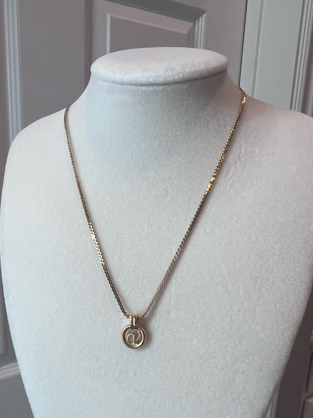 Dior Gold Circular Pendant Necklace - Picture 7 of 7
